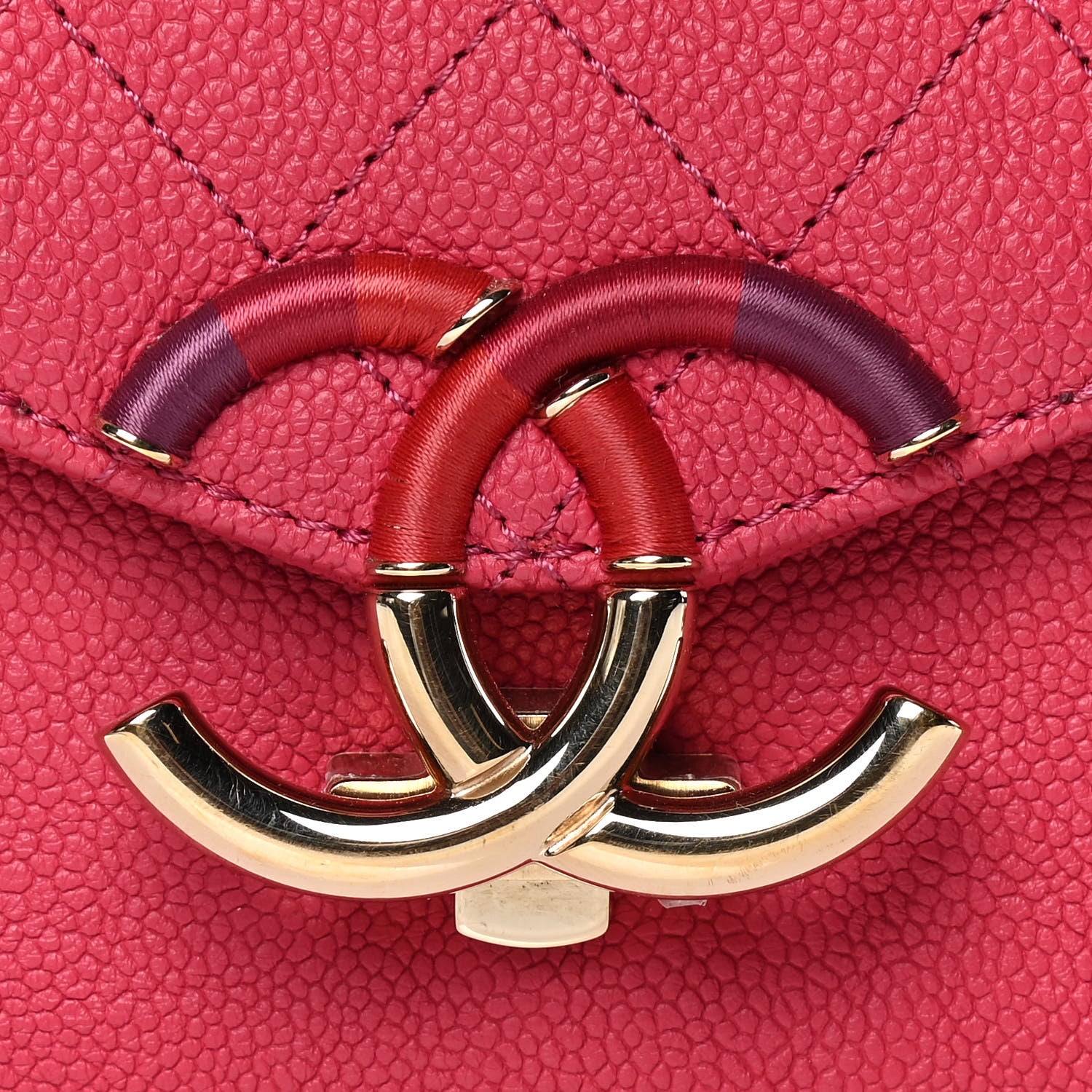 Chanel Grained Calfskin Quilted Small Cuba Top Handle Flap Pink 9 of 15