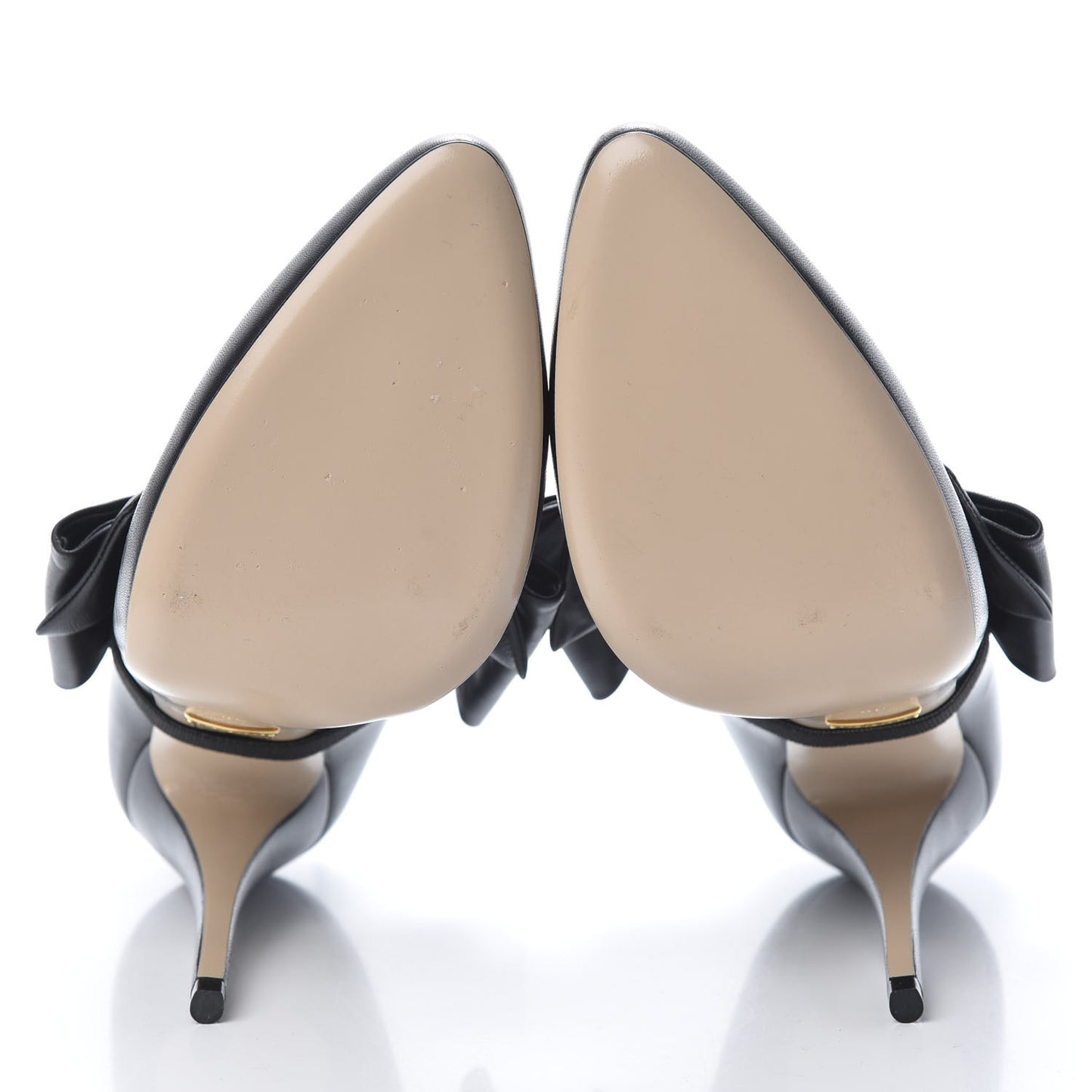 Nappa Removable Bow Elaisa Platform High Heel Pumps 38 Black