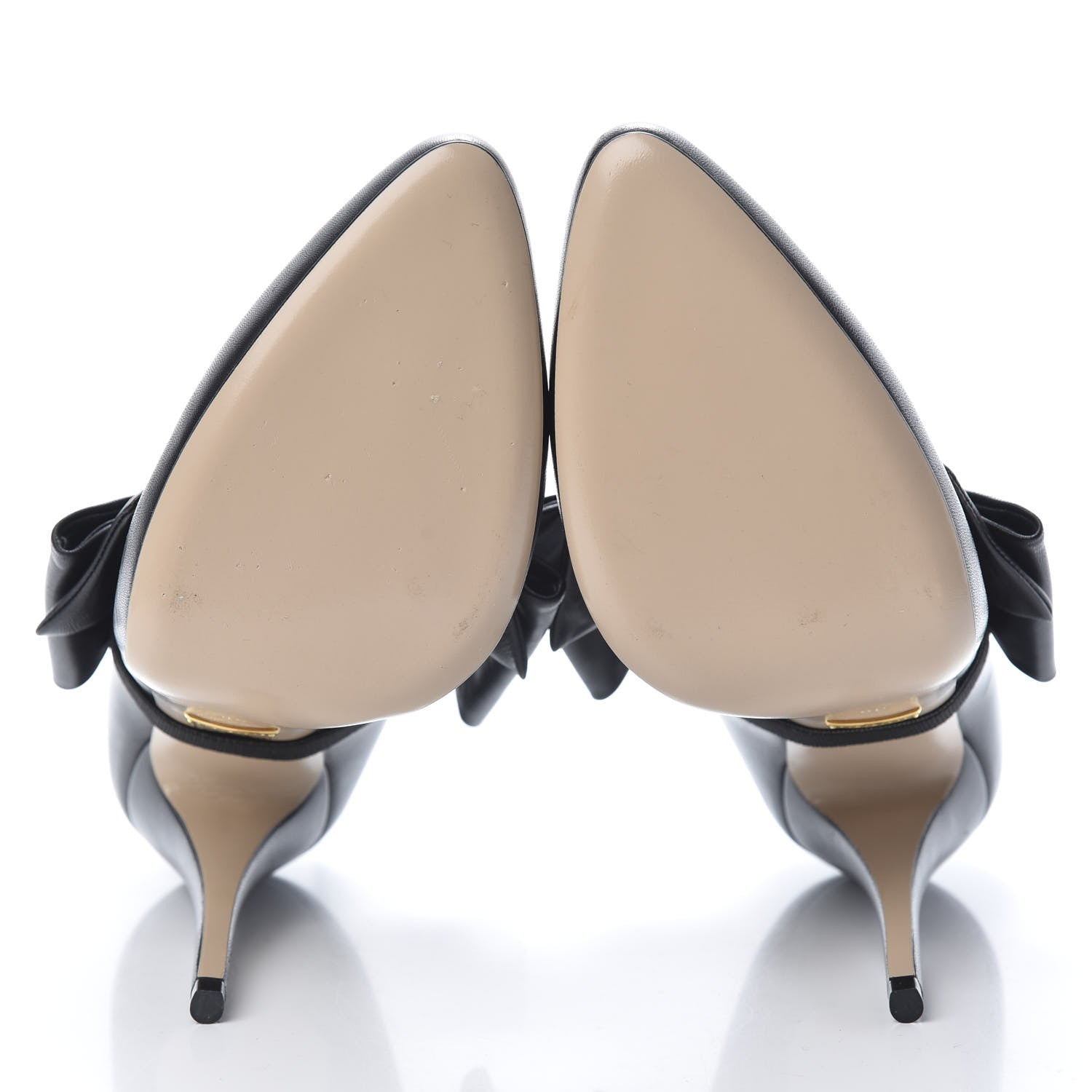 Gucci Nappa Removable Bow Elaisa Platform High Heel Pumps 38 Black 6 of 11
