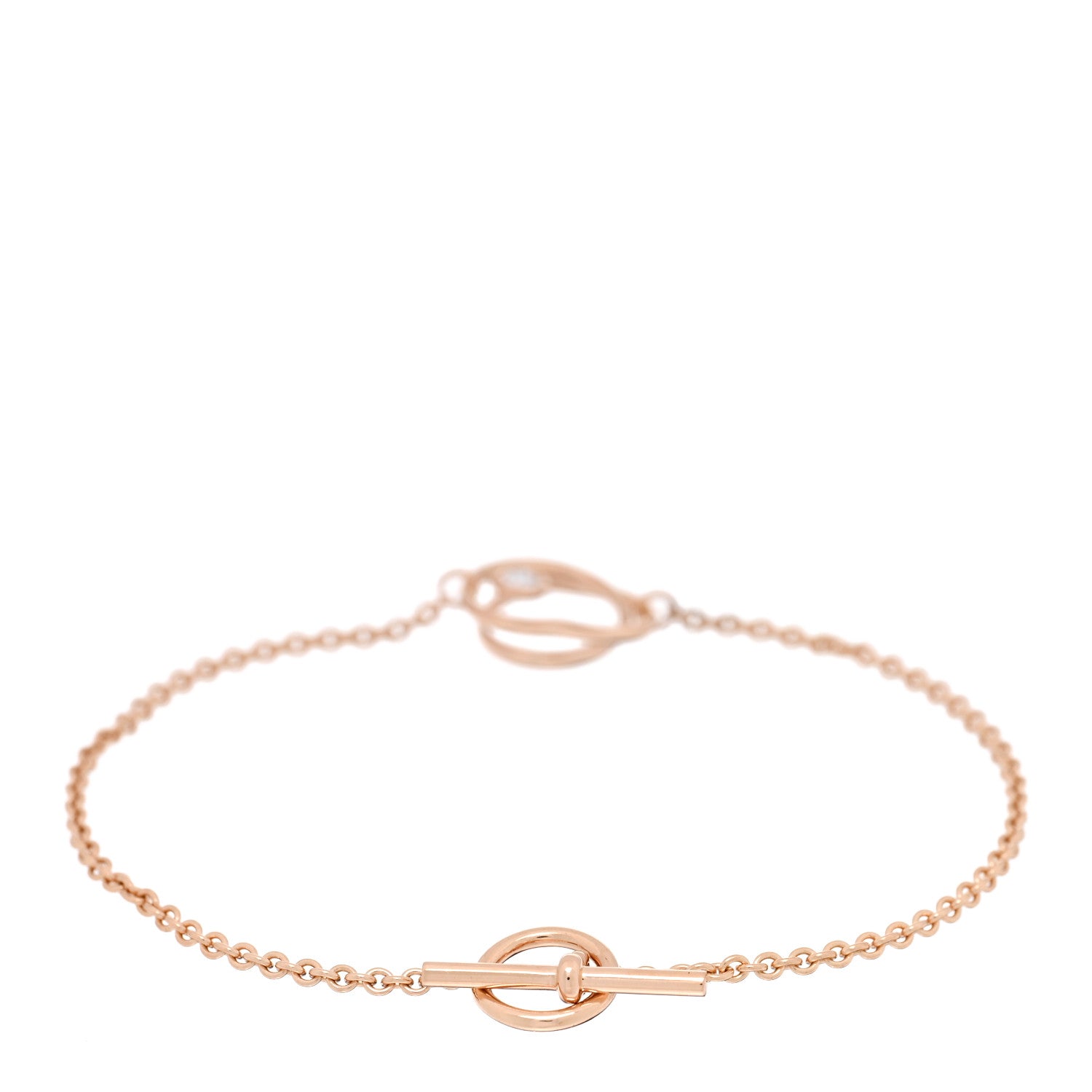 Hermes 18K Rose Gold Diamond TPM Vertige Coeur Bracelet ST 2 of 4