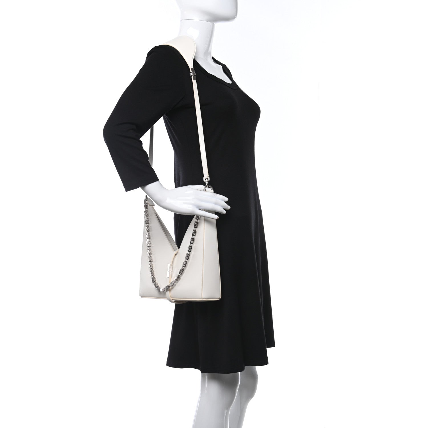 Givenchy Box Calfskin Small Cut Out Shoulder Bag Ivory 2 of 13