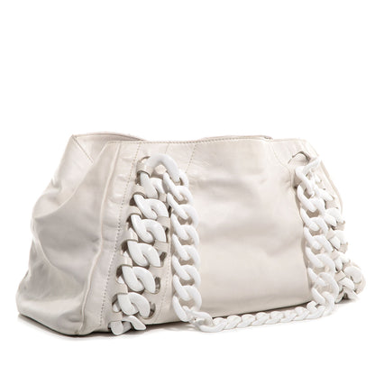 Chanel Leather Modern Chain Tote White 3 of 7