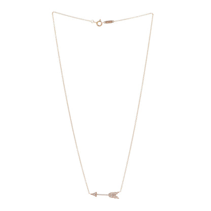 Tiffany 18K Rose Gold Diamond Arrow Pendant Necklace 3 of 7