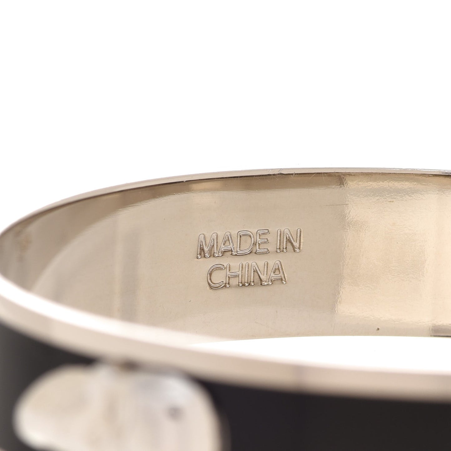 3D Enamel Skull Box Bangle Bracelet Black Silver