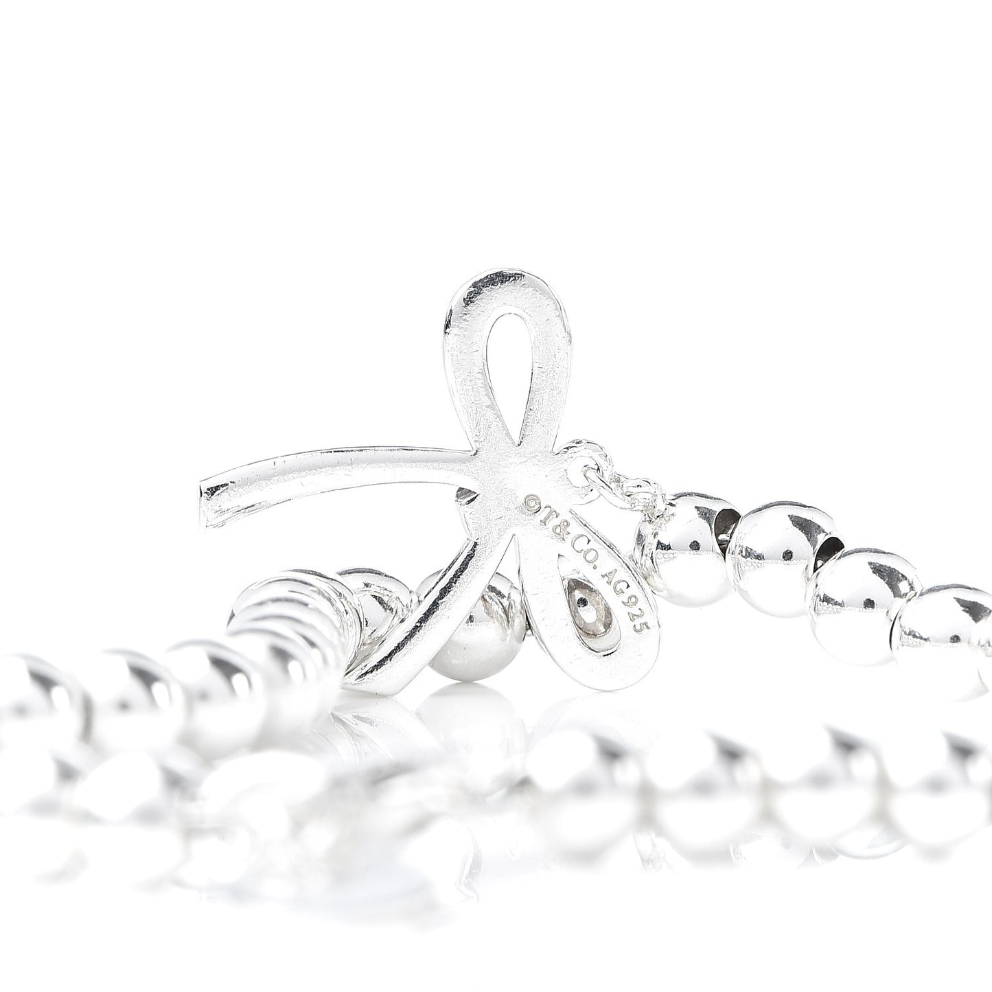 Sterling Silver 4mm Bow Bead Bracelet
