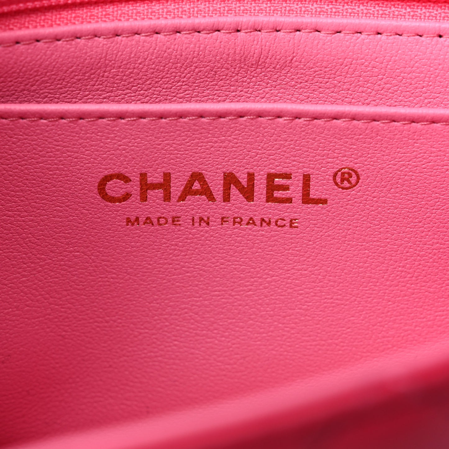 Lambskin Quilted Bi-Color Mini Top Handle Rectangular Flap Rose