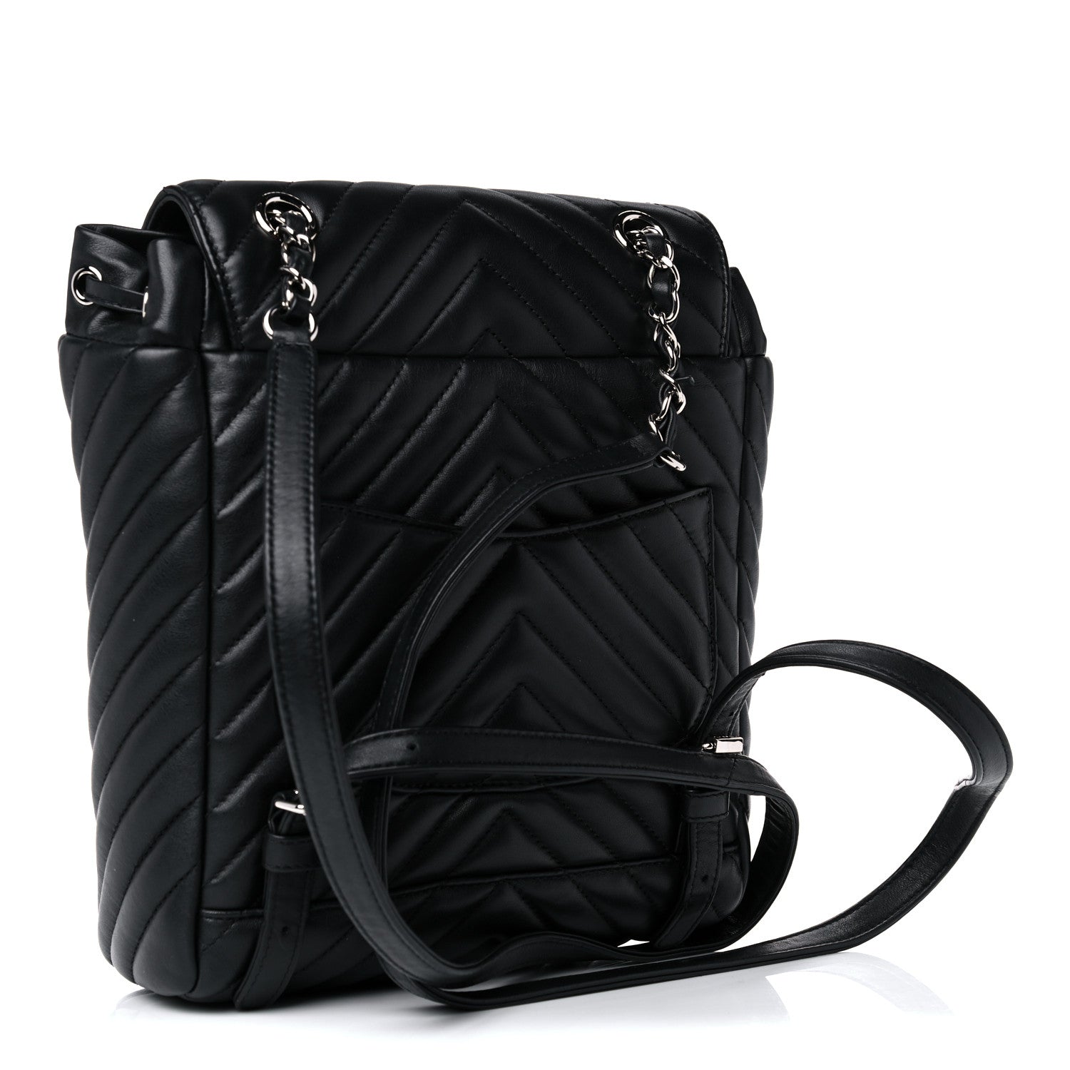 Chanel Calfskin Chevron Quilted Small Urban Spirit Backpack Black 2 of 13