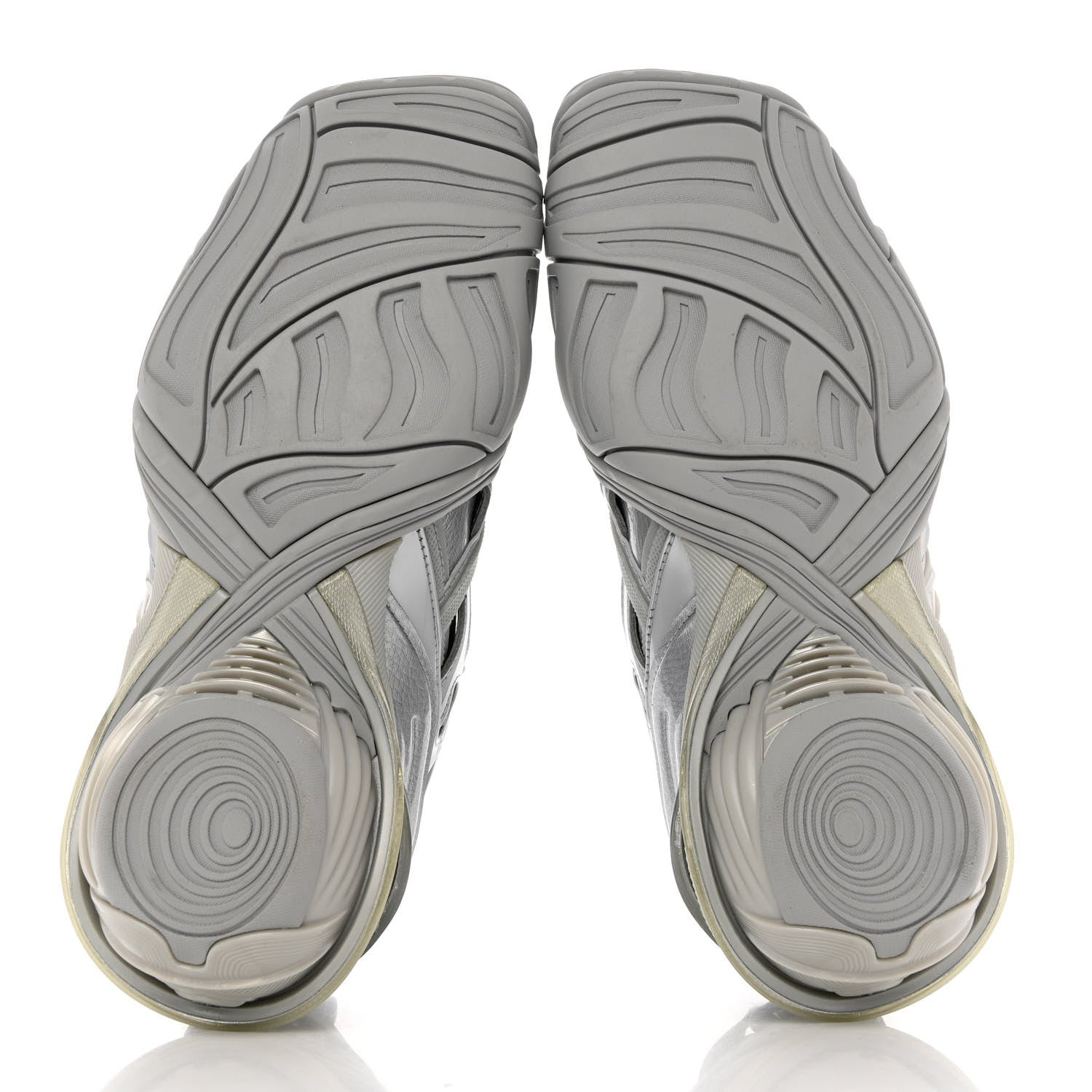 Balenciaga Metallic Rubber Mesh Womens Tyrex Sneakers 36 Monocolor Silver 5 of 9