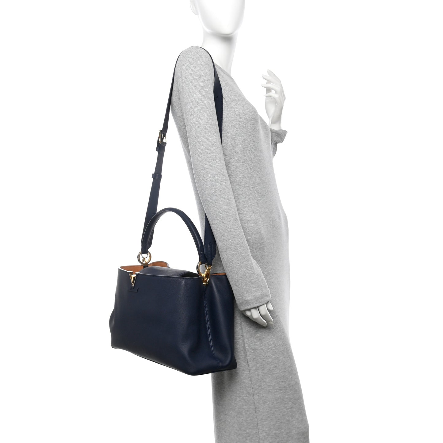 Taurillon Capucines MM Indigo