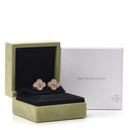Van Cleef & Arpels 18K Rose Gold Vintage Alhambra Earrings 4 of 4