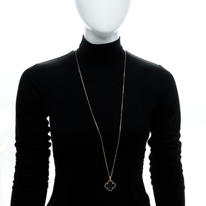 Van Cleef & Arpels 18K Yellow Gold Black Onyx Magic Alhambra Pendant Necklace 2 of 5