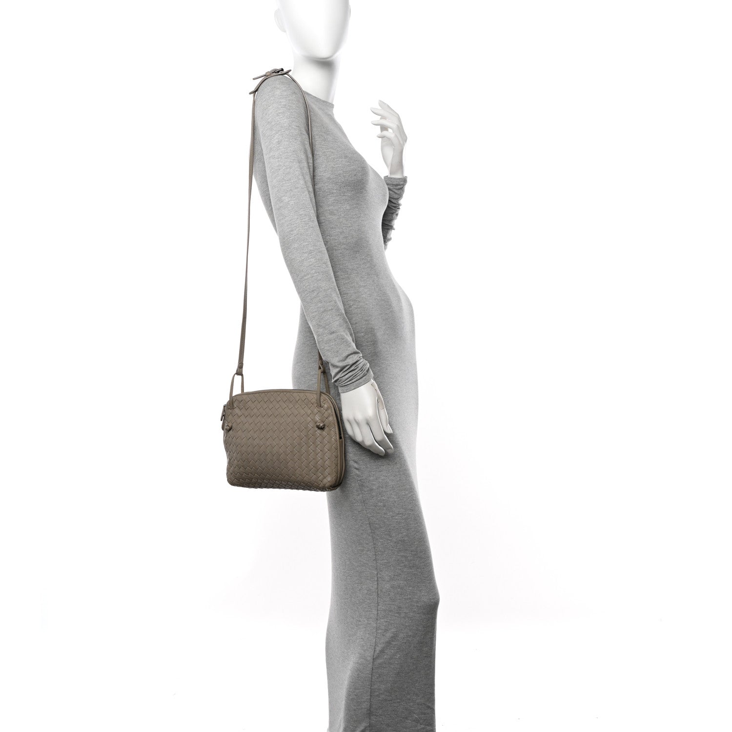 Bottega Veneta Nappa Intrecciato Nodini Crossbody Messenger Steel 2 of 13