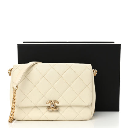 Chanel Shiny Caviar Quilted Small Chain Melody Flap White 16 of 16