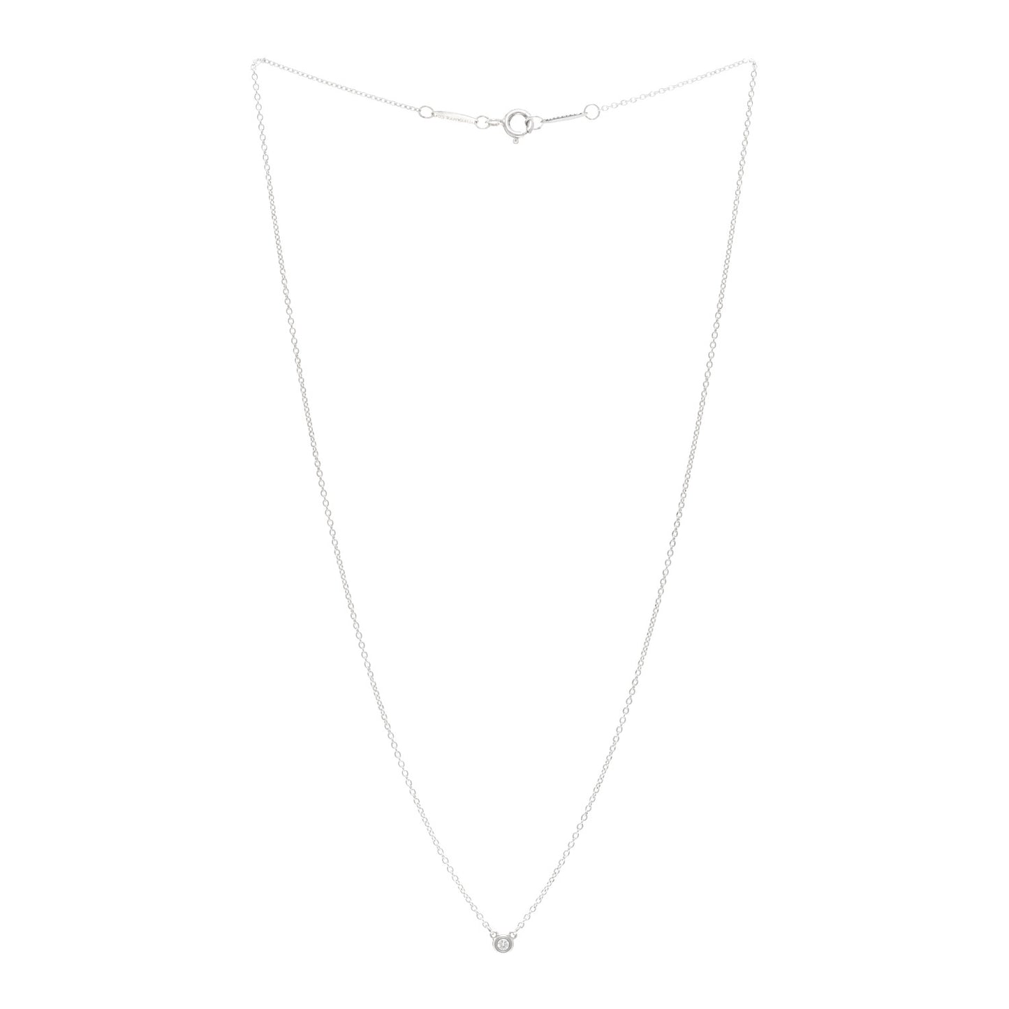 Sterling Silver Diamond .03ct Elsa Peretti Diamonds by the Yard Pendant Necklace