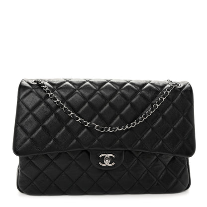 Chanel Grained Calfskin Quilted XXL Travel Flap Bag Black 1 of 10
