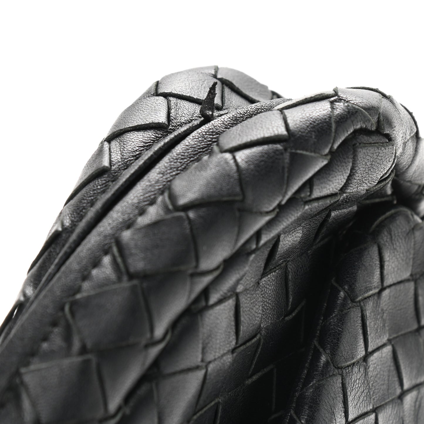 Nappa Intrecciato Small Chain Crossbody Black