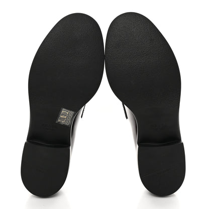 Prada Spazzolato Metal Triangle Logo 50mm Loafers 38.5 Cordovan 5 of 14