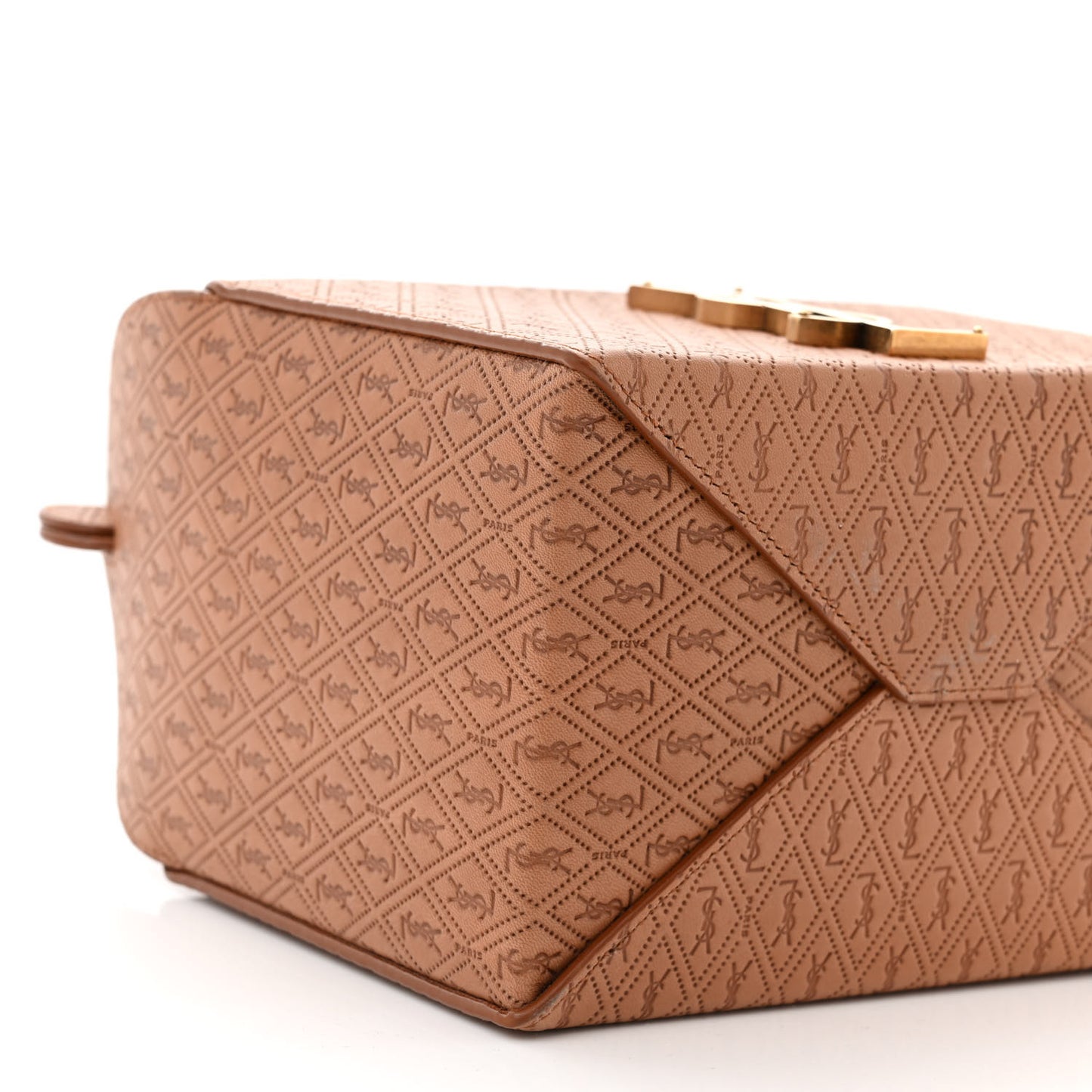 Calfskin Monogram Take Away Box Dusty Vintage Brown Gold
