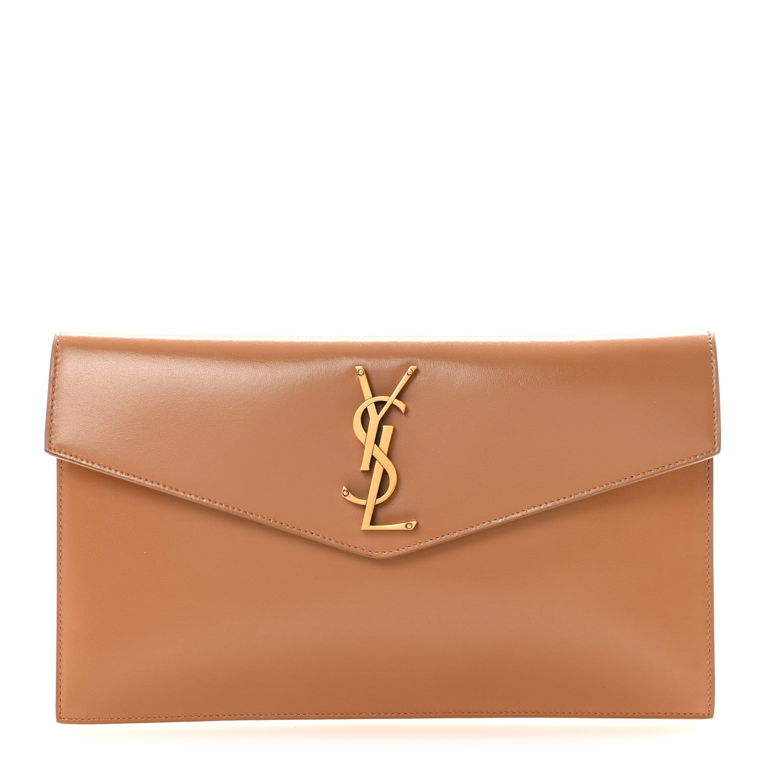 Saint Laurent Smooth Shiny Calfskin Uptown Pouch Dune 1 of 6