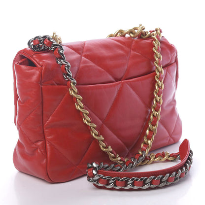 Chanel Goatskin Quilted Large Chanel 19 Flap Red 3 of 11