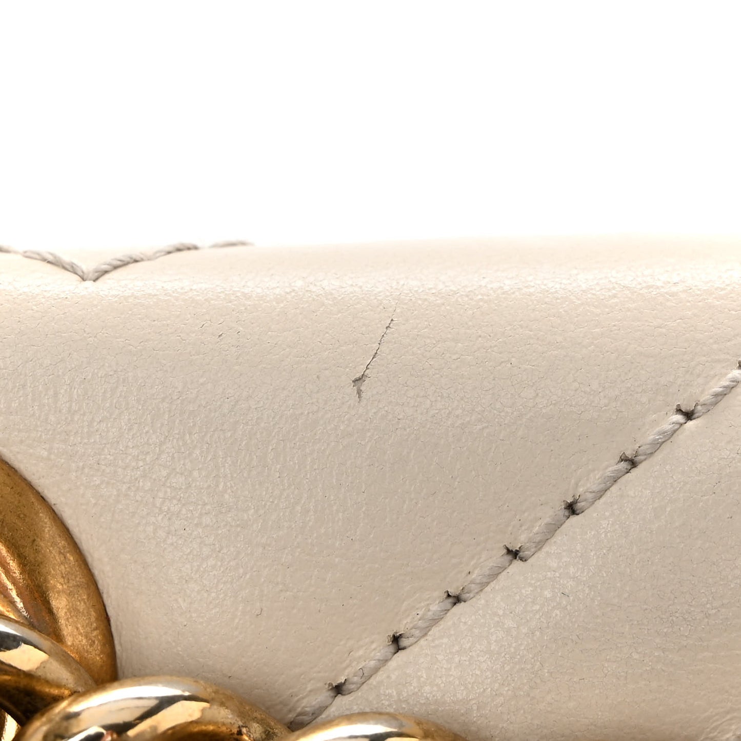 Calfskin Matelasse Mini GG Marmont Shoulder Bag White