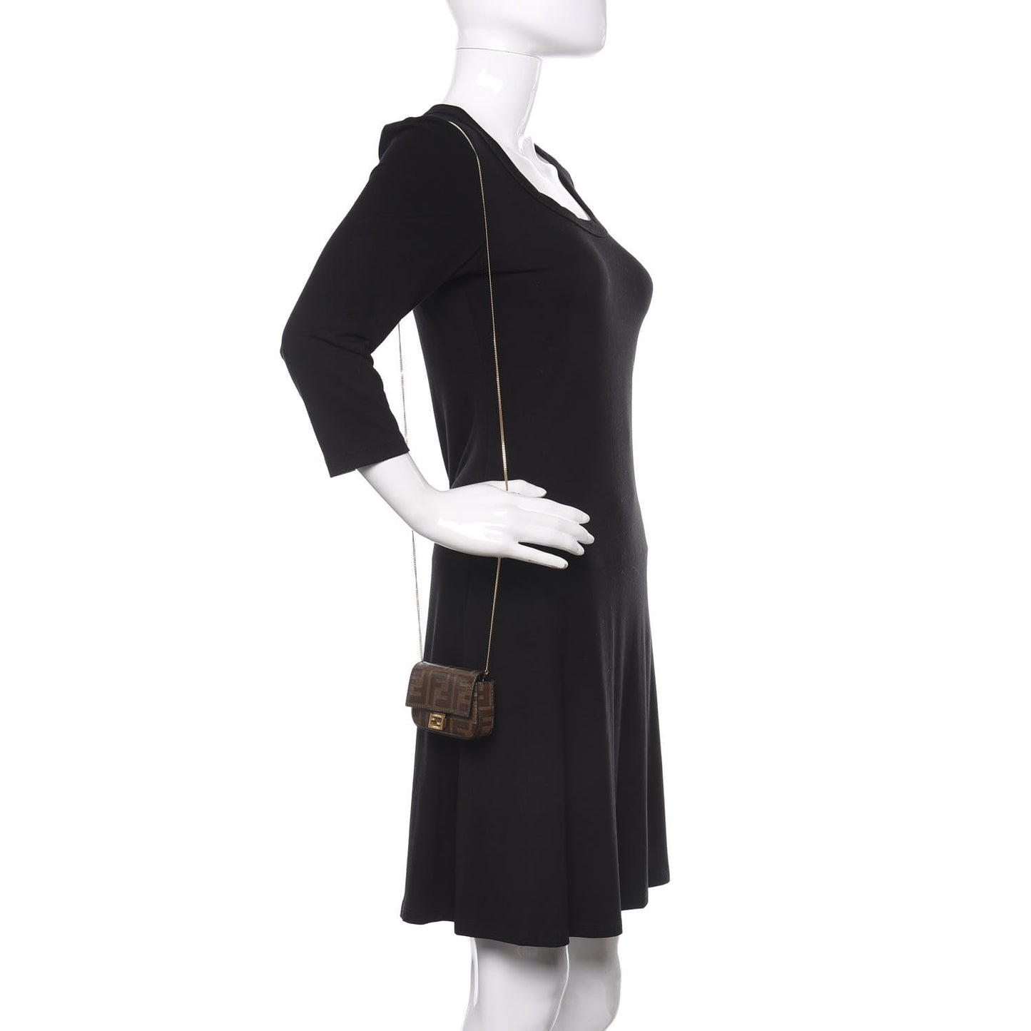 Glazed Fabric FF 1974 Nano Baguette Charm Mogano Panna
