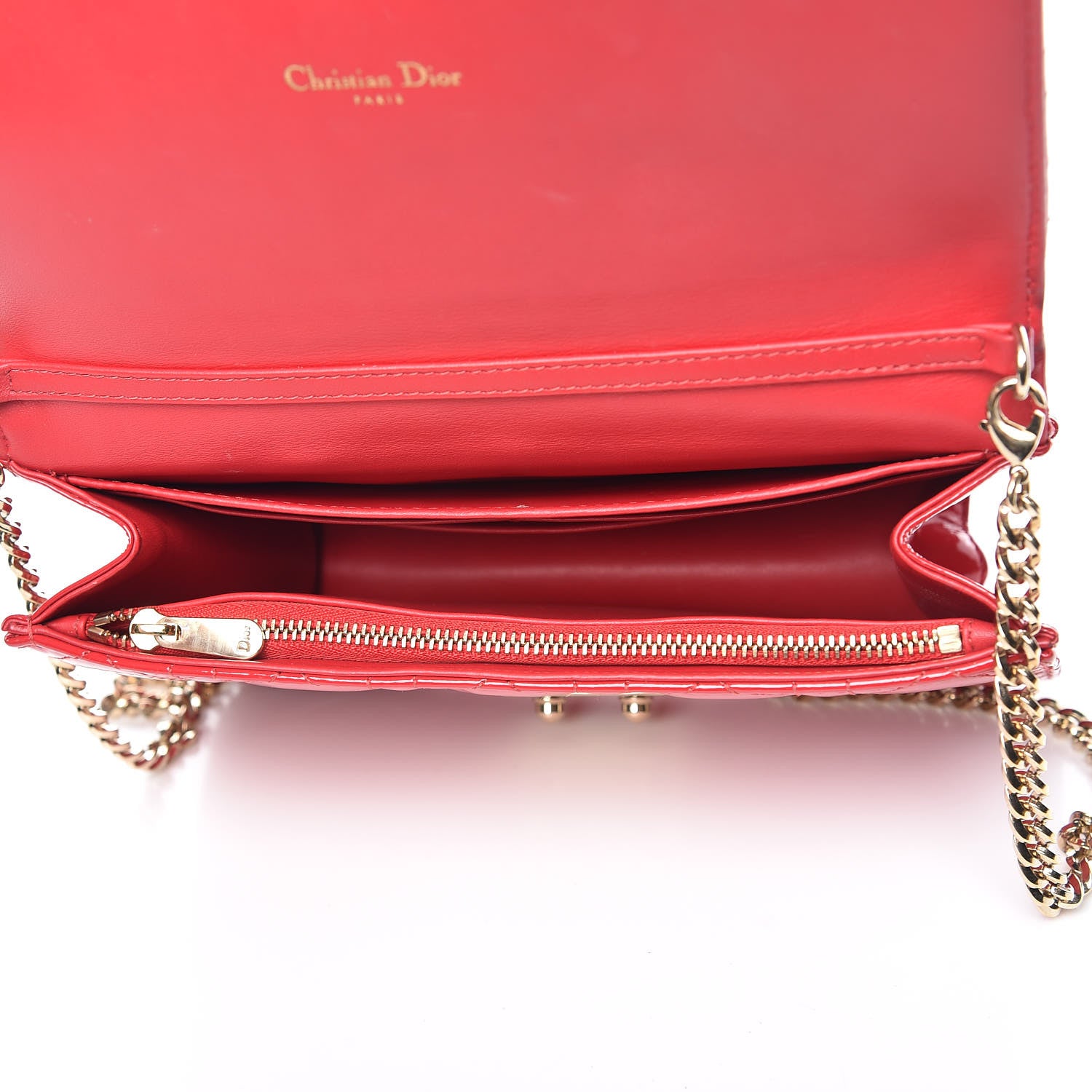 Christian Dior Patent Cannage Miss Dior Promenade Pouch Red 5 of 22