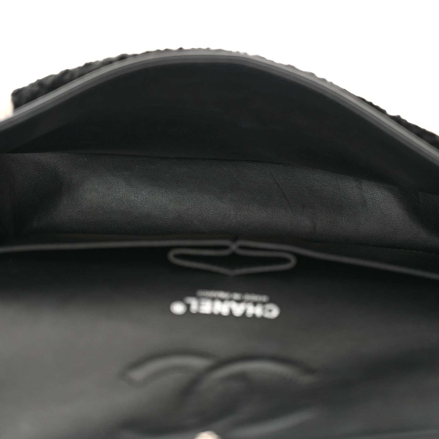 Lambskin Shearling Medium Double Flap Black Brown