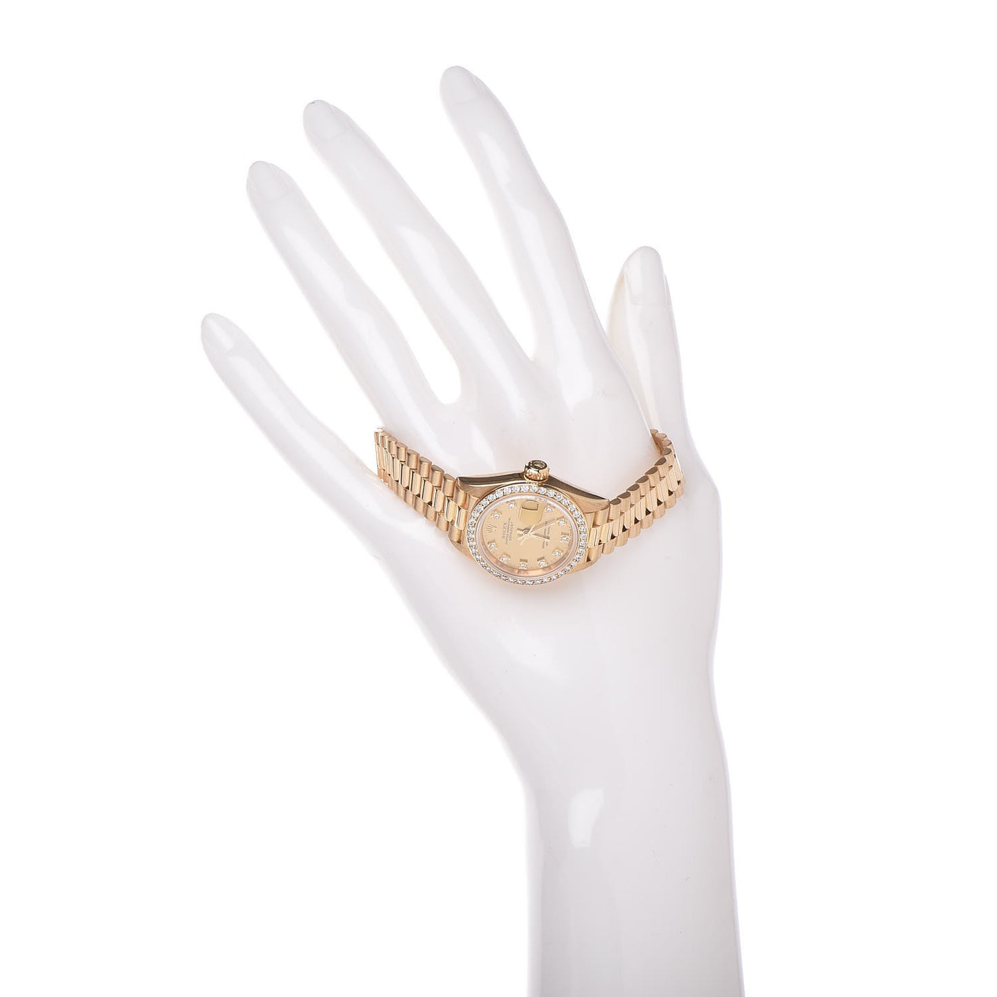 18K Yellow Gold Diamond 26mm Datejust President Watch Champagne 69138