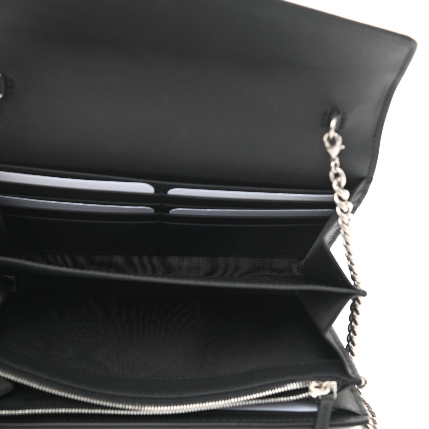 Suede Mini Dionysus Chain Wallet Black