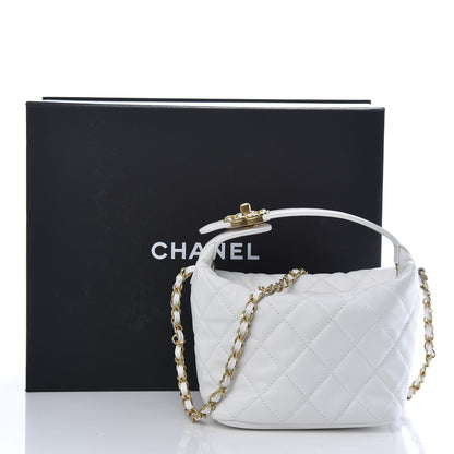 Chanel Lambskin Quilted Small Hobo White 11 of 11