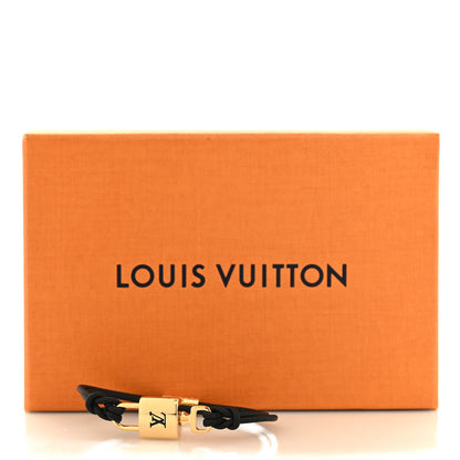 Louis Vuitton Calfskin LV Padlock Bracelet 17 Black 5 of 5