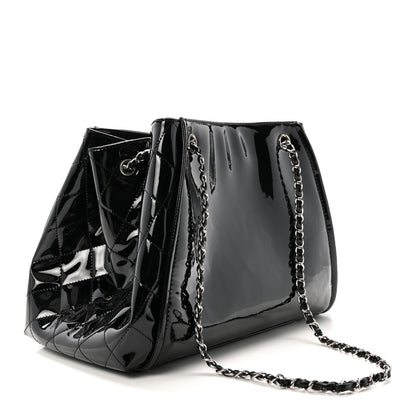 Chanel Vinyl Lipstick Ligne Accordion Tote Black 2 of 9
