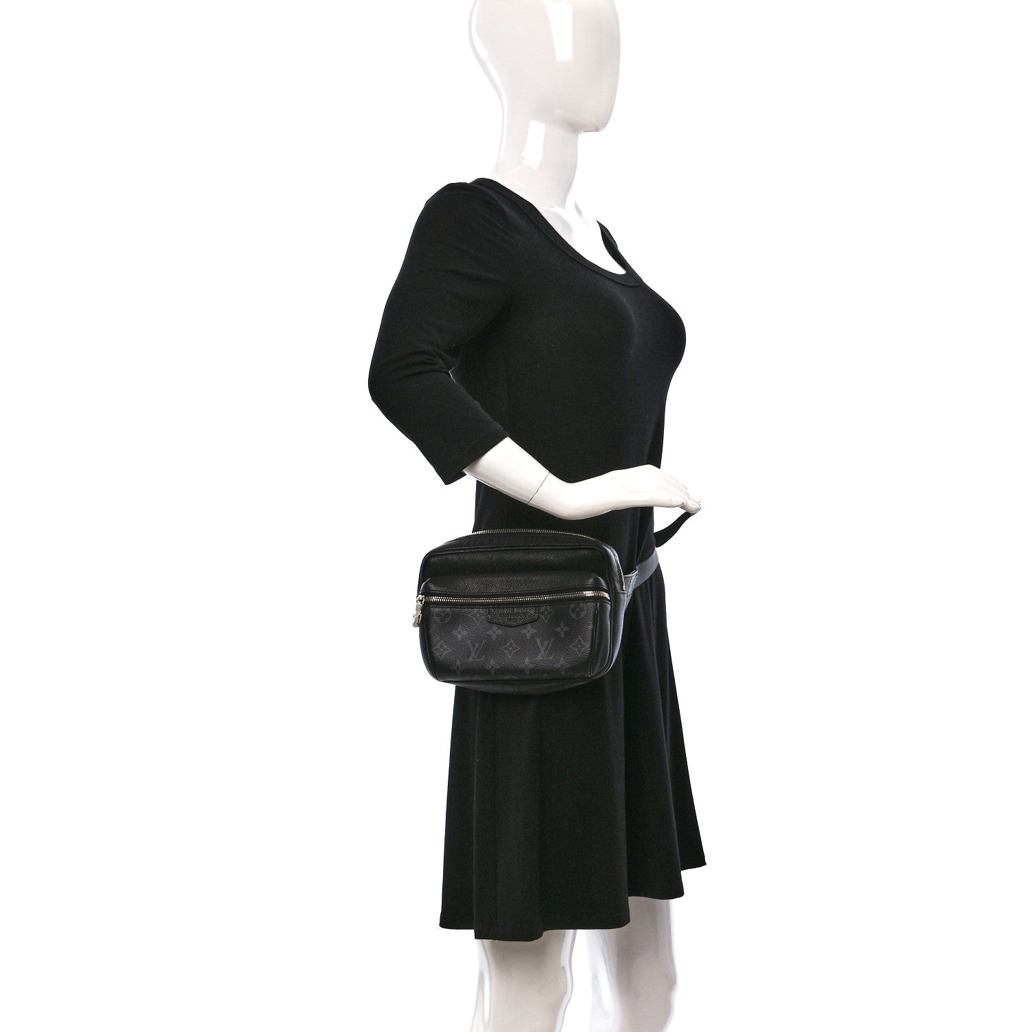 Louis Vuitton Taiga Monogram Eclipse Outdoor Bum Bag Black 2 of 8