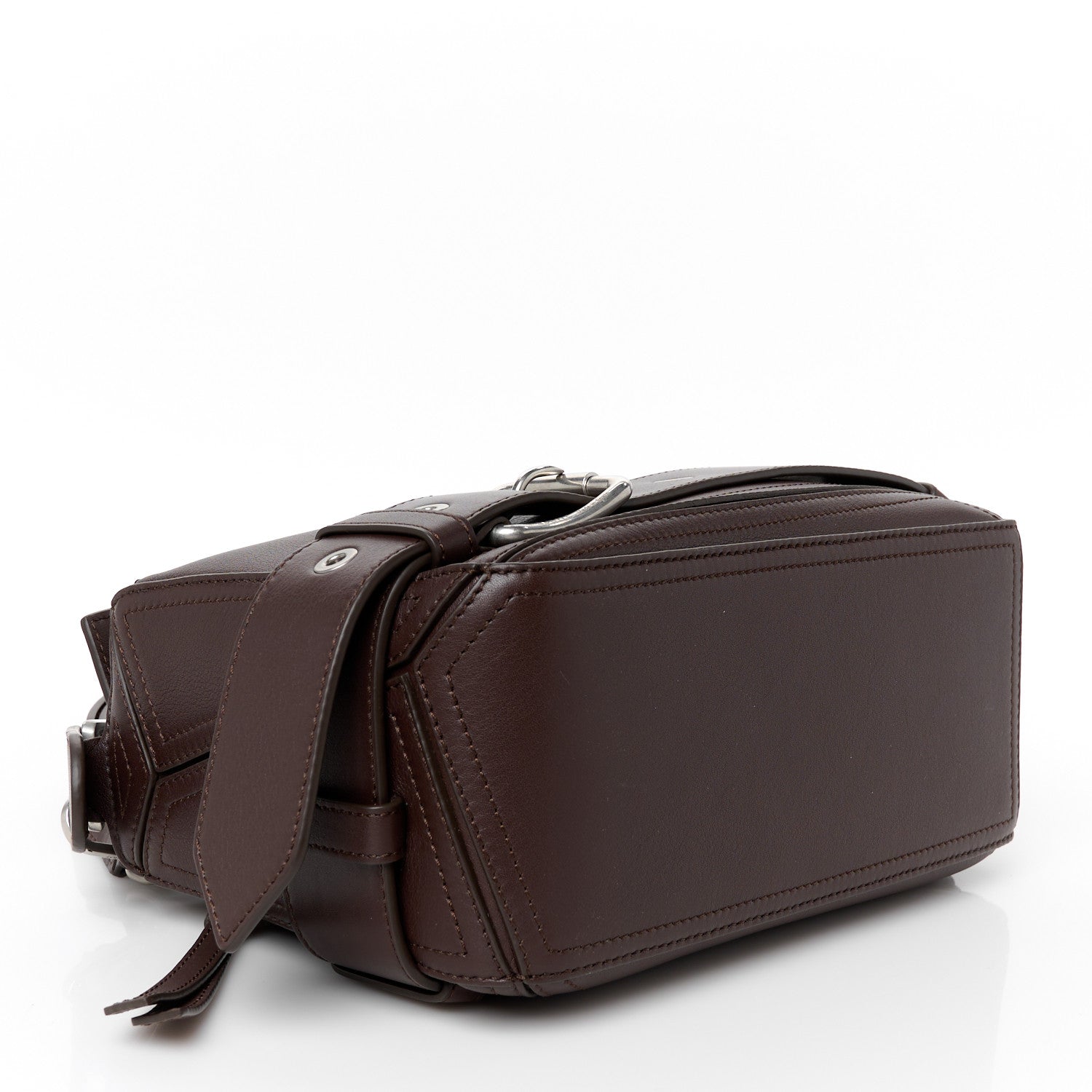 Loewe Shiny Calfskin Small Puzzle Biker Bag Dark Brown 4 of 11