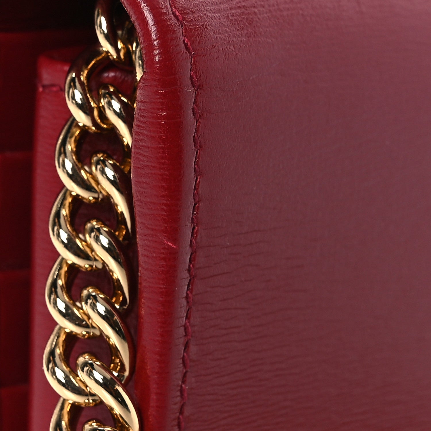 Gucci Boarded Plutone Calfskin Horsebit 1955 Wallet On Chain New Cherry Red 15 of 15