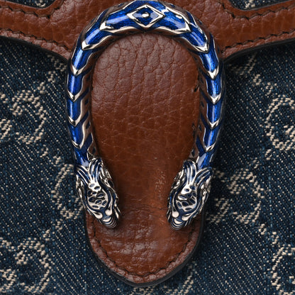Gucci New Denim GG Monogram Dollar Calfskin Enamel Mini Dionysus Chain Wallet Blue Tea Cuir Epilog Electric Blue 5 of 5