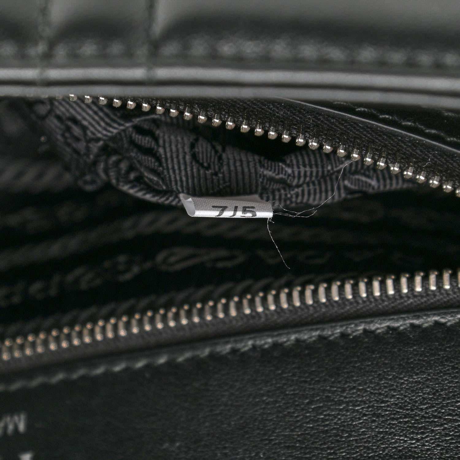 Prada Soft Calfskin Impunture Diagramme Large Chain Flap Shoulder Bag Black 7 of 12