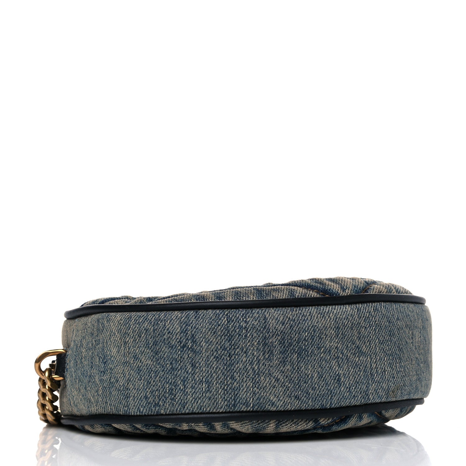 Saint Laurent Denim Quilted Monogram Round Crossbody Bag Rodeo Blue 3 of 8
