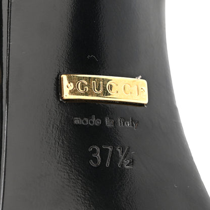 Gucci Regent Calfskin Crystal Strappy Horsebit Sandals 37.5 Black 7 of 11