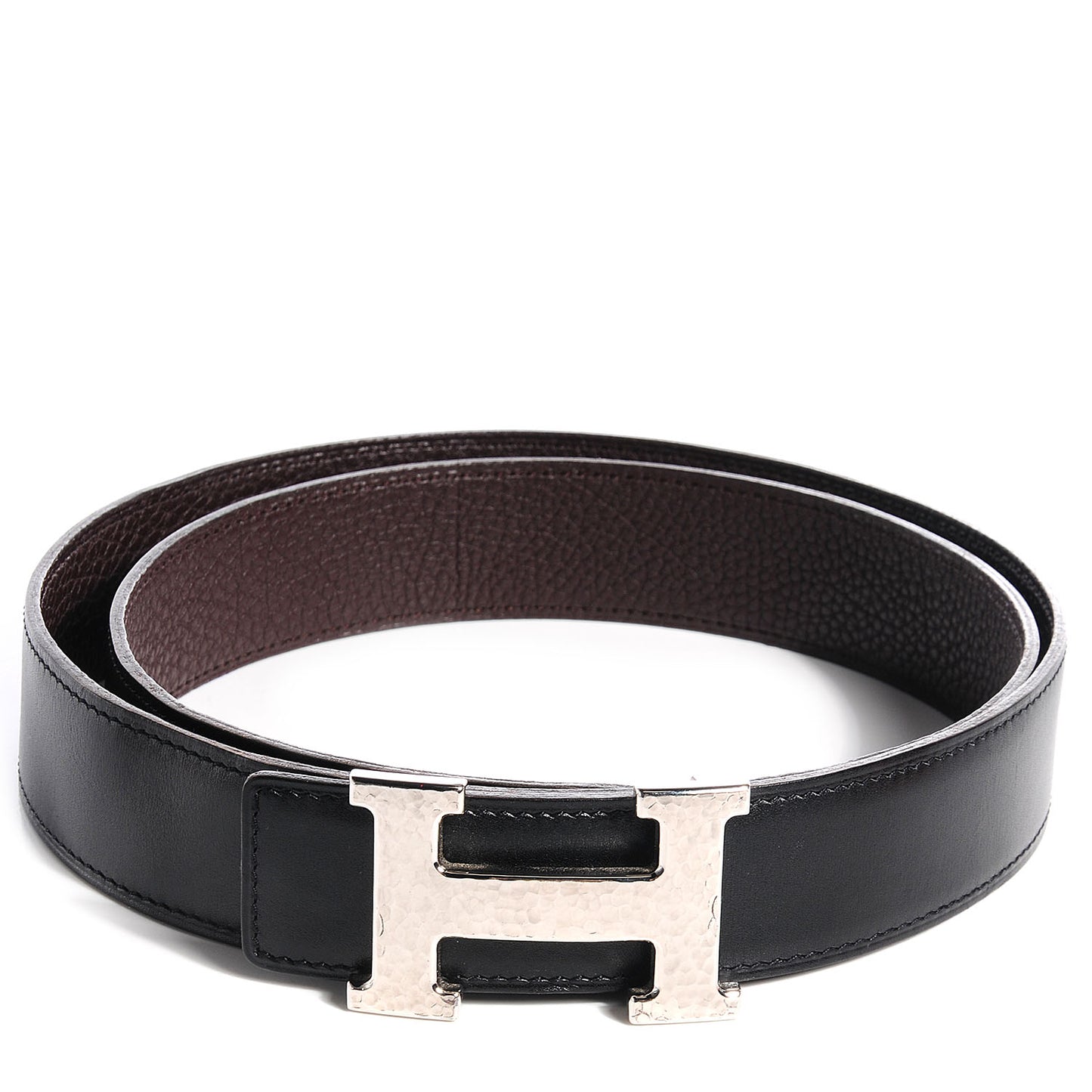 Box Togo Reversible Martelee Constance 40mm H Belt 100 Noir Chocolate