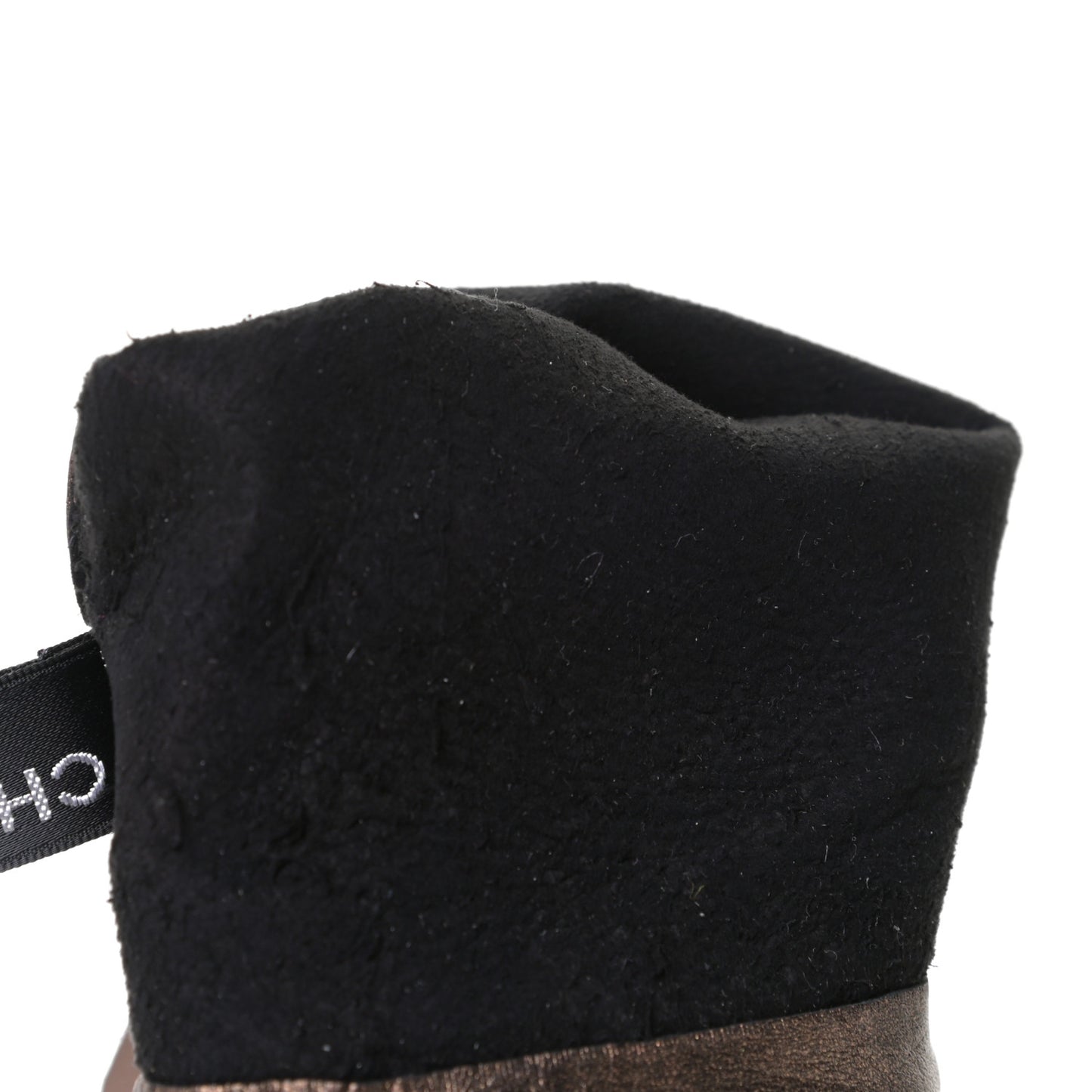 Metallic Lambskin Long Gloves 8 Black Brown
