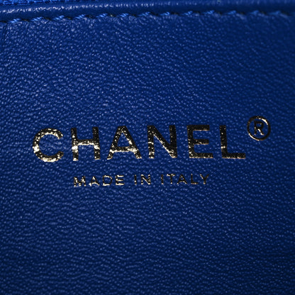 Chanel Calfskin Stitched Thin City Clutch Blue 9 of 16