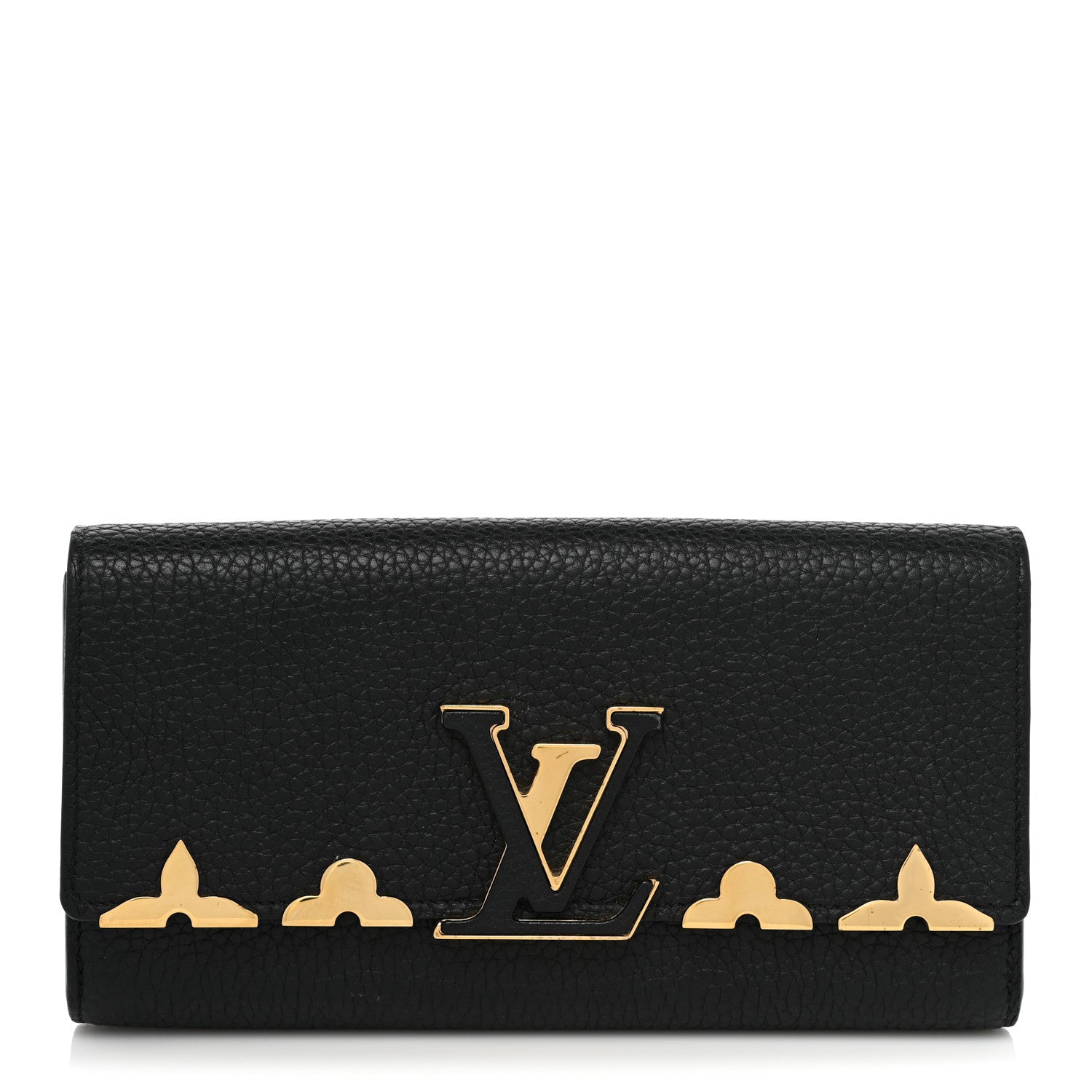 Louis Vuitton Taurillon Embellished Capucines Long Wallet Black 1 of 11