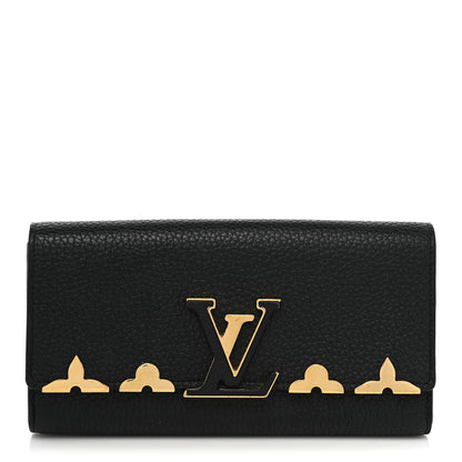 Louis Vuitton Taurillon Embellished Capucines Long Wallet Black 1 of 11