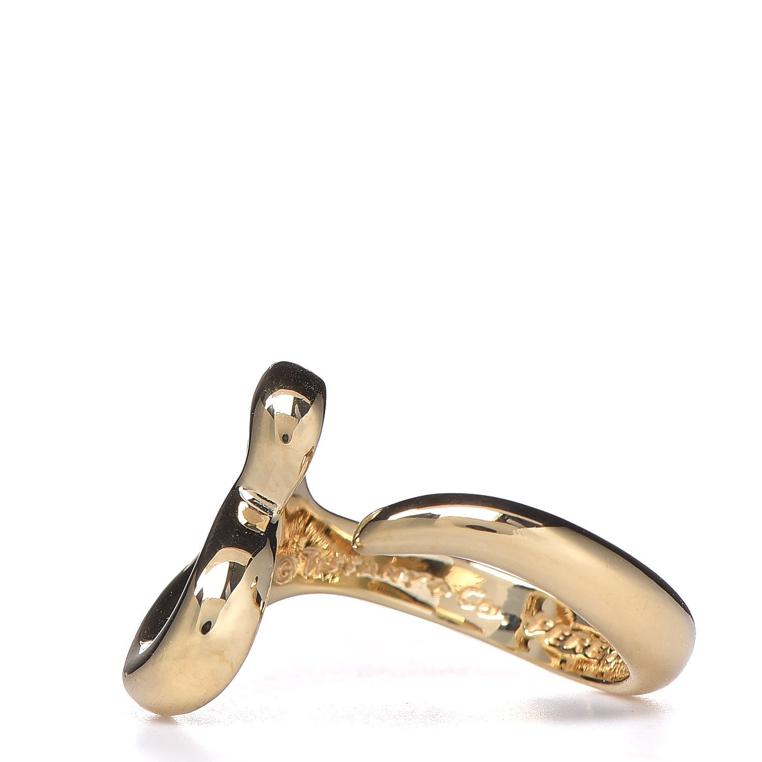 Tiffany 18K Yellow Gold Elsa Peretti Open Heart Ring 49 4.75 3 of 5