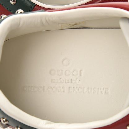 Gucci Calfskin Web Studded Mens Ace Sneakers 10 Red 6 of 10