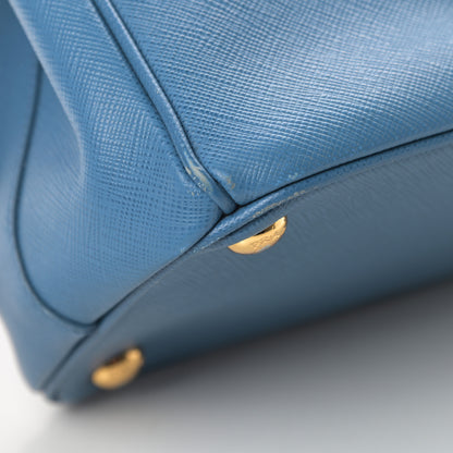 Prada Saffiano Mini Galleria Double Zip Tote Cobalto 11 of 21