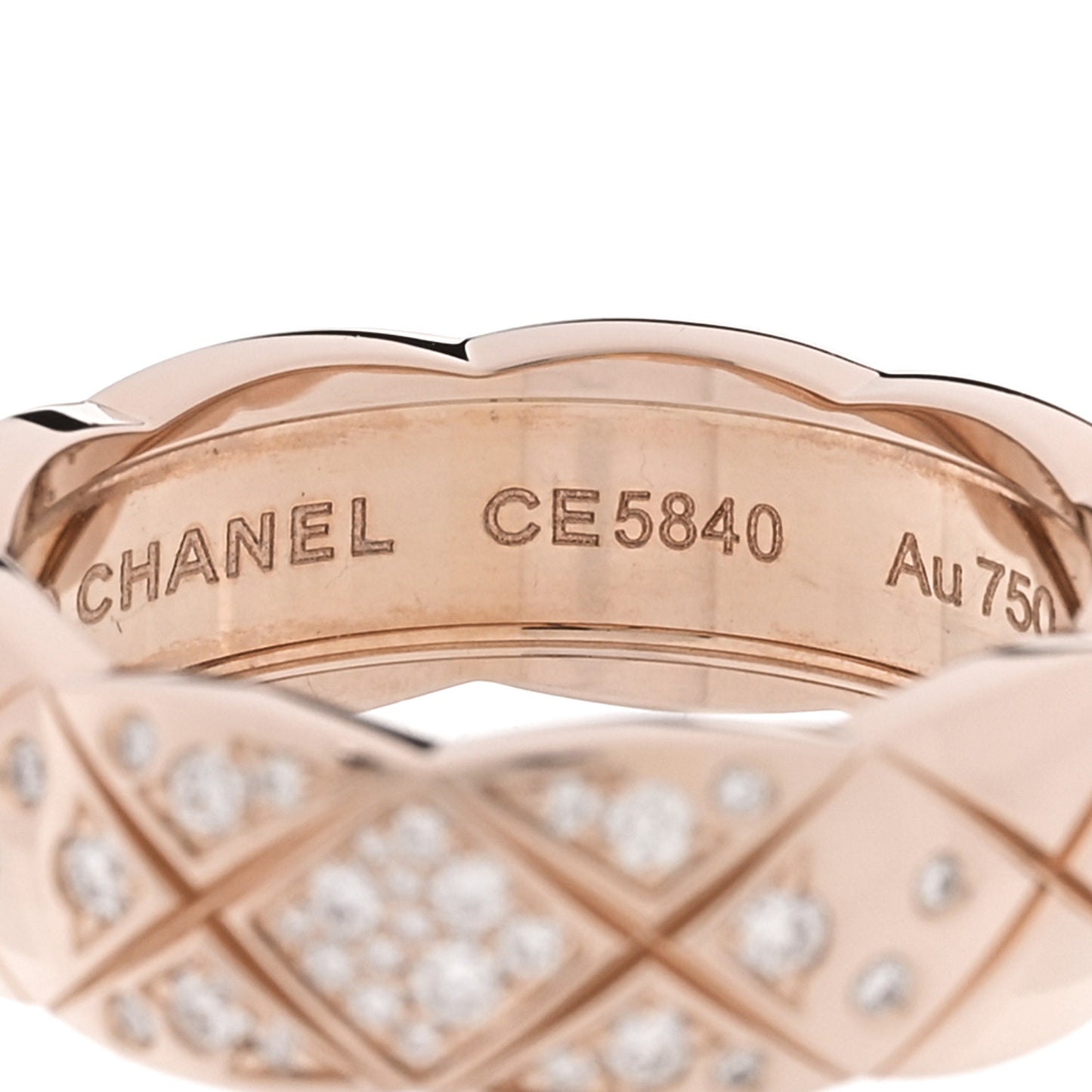 18K Beige Gold Diamond Small Coco Crush Ring 55 7.25