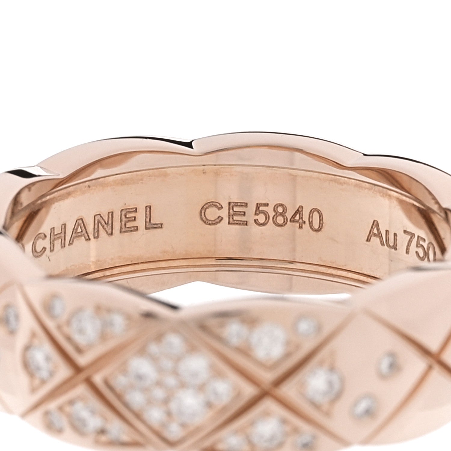 Chanel 18K Beige Gold Diamond Small Coco Crush Ring 55 7.25 4 of 5